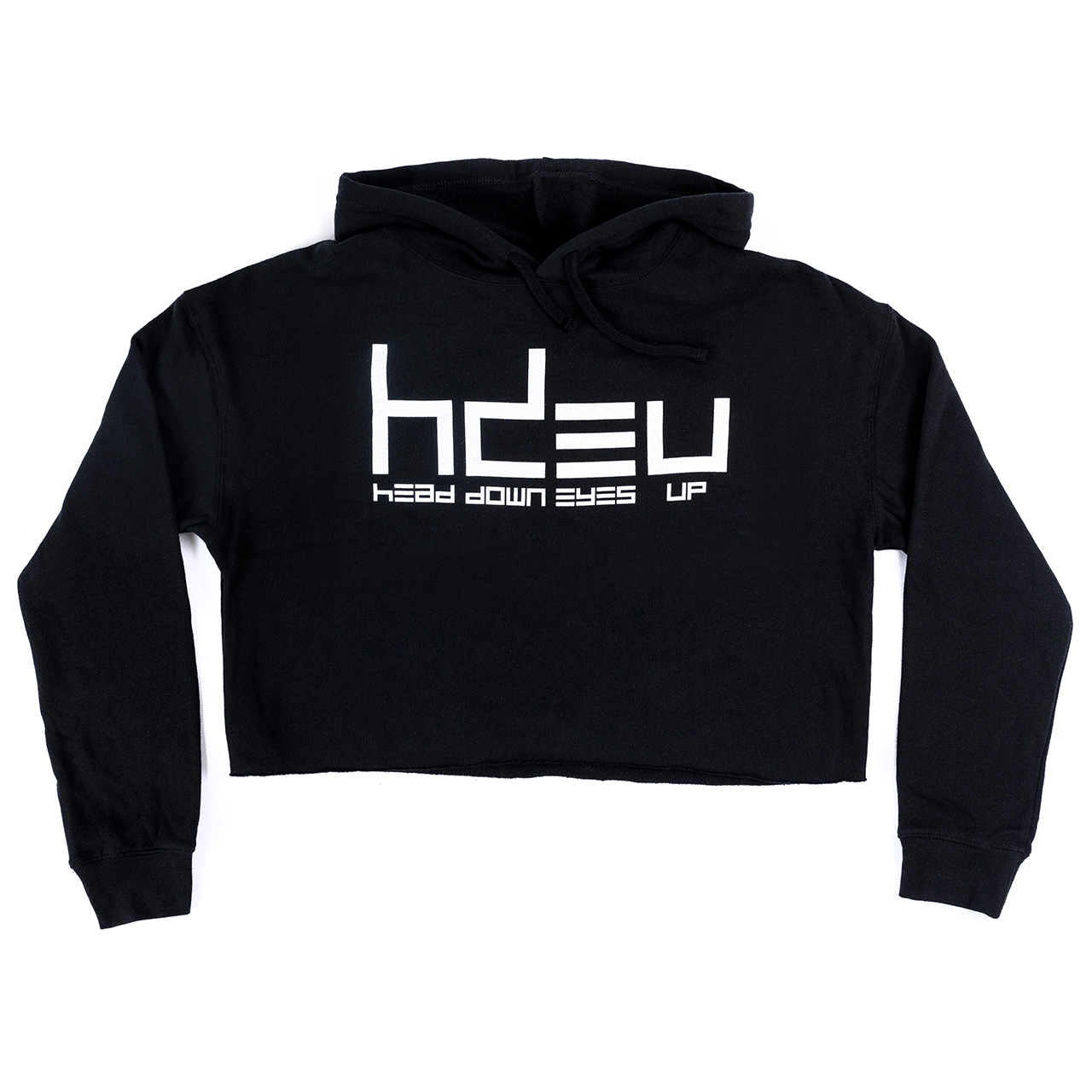 BLACK LOGO CROPPED HOODIE - Women’s Outerwear