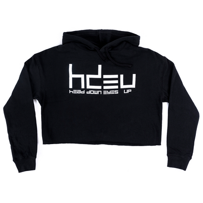 BLACK LOGO CROPPED HOODIE - Women’s Outerwear