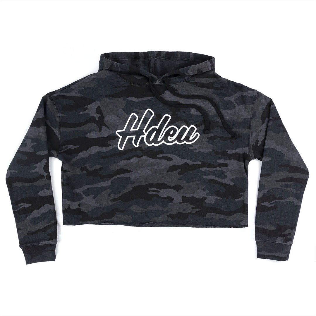 Crop top camo hoodie hotsell